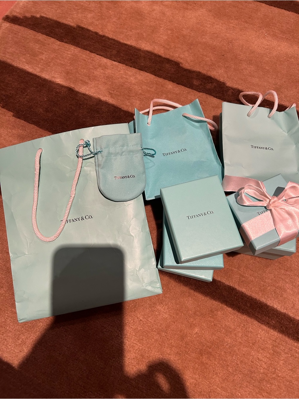 Tiffany & Co. Signature Blue EMPTY Boxes, Pouch & Ribbon Accents - Picture 2 of 2